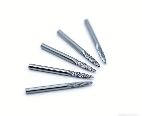 Burr rotativo de carburo sólido SF-43, de 1/8 de pulgada de diámetro, en forma de árbol con extremo puntiagudo, doble corte para acero