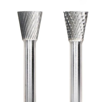 Buen precio Corte único Tipo N Cone invertido Carbide Burr 6 mm Diámetro de la vara 19 mm Diámetro de la cabeza Profile de la superficie de mecanizado de la pieza de trabajo en línea