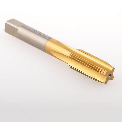Buen precio Conjunto de grifo de mano HSS revestido con TiN 4 Flutes de fondo de acabado de grifo de flauta recta en línea