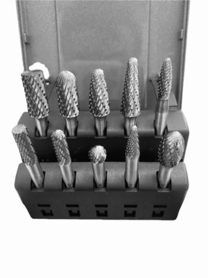 Buen precio 10pcs Carburo de tungsteno Burr Set Doble Corte 1/4 ′′Shank estándar de doble corte Carburo rotativo Burr en línea