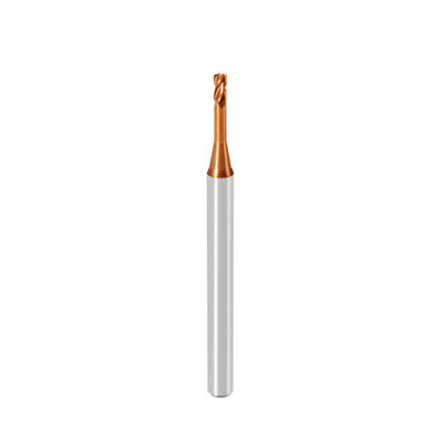 Buen precio HRC55 1 mm Molino de extremo de carburo sólido 2 flautas cuello largo flautas cortas en línea