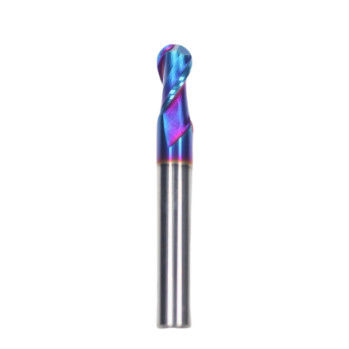 Buen precio 75 mm longitud total HRC 65 R12*30*12 Dia TiAISiN recubierto con 2 flautas Corte de muela de nariz de bola de carburo con opción de personalización en línea