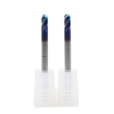 Buen precio Mecanizado en bruto 4 flautas HRC 65 R2*4*8*4*75 TiAISiN Revestido de carburo de bolas de nariz y extremo de molino en línea