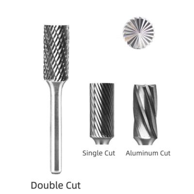 Buen precio SB Cylindrical End Cut tungsten Carbide Burrs 12mm*25mm Standard Double Cut With 6mm Shank en línea